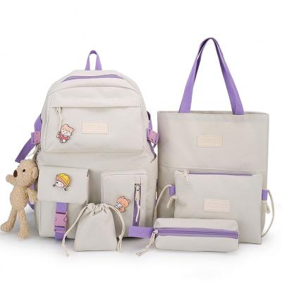 China Waterproof ODM/OBM Hot Sale WateResistant 5 Pieces Student Shoulders Bag Back To School Bags Backpack Set For Girl for sale