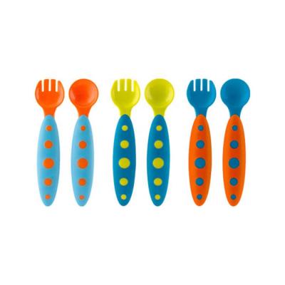 China New Design BPA Free OEM PP Baby Spoon Wholesale Baby Feeding Spoon Fork for sale