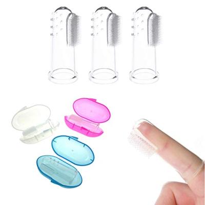 China Safety Amazon Hot Sales Silicone Finger Brush For Baby for sale