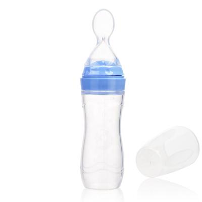 China 100% BPA Free Food Grade Silicone Baby Bottle Spoon Squeeze Feeding Spoons for sale