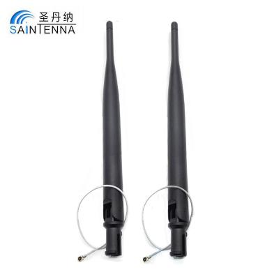 China Rubber+plastic 5DBI 2.4Ghz WIFI Antenna With IPEX RF1.13 Jumper Pigtail Cable for sale