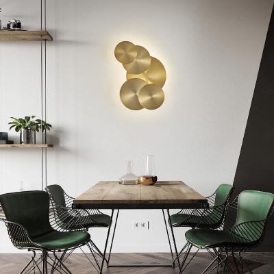 China Modern Modern Glass Wall Light With Antique Gold Plating E14 Lighting Bedroom Wall Lamp Bracket Light for sale