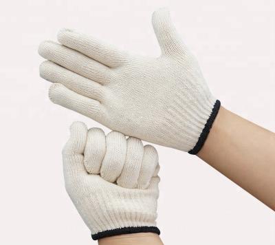 China Anti-Slip Work Protection White Cotton Knitted Safety Work Gloves for sale