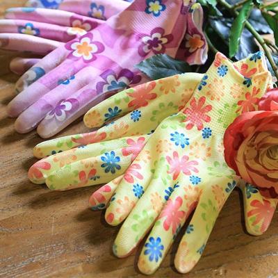 China PU Anti-Slip Popular Colored Finger Gloves For Garden Work for sale