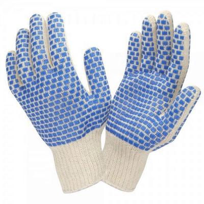 China 10 Gauge Cotton Double Sides PVC Vinyl Anti-Slip White Dot Work Gloves for sale