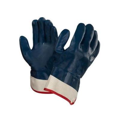 China Anti-cut Industrial Gloves Blue Nitrile Dipped Gloves Work Safety With Good Quality for sale