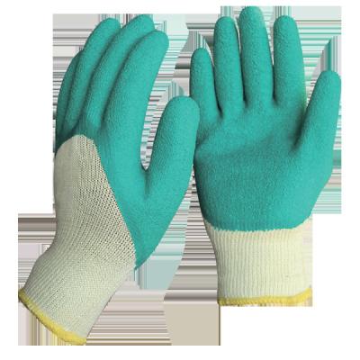 China China Manufacturer Anti Slip Green Latex Coated Cotton Work Gloves for sale