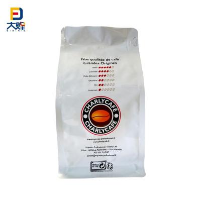 China Disposable Plastic Packaging Bag Flat Bottom Bag With Zipper For Coffee for sale