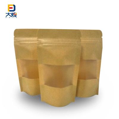 China Resealable Recyclable Different Sizes Stand Up Pouch Hot Selling Stand Up Custom White Zip Lock Pouch Kraft Paper Bag Food Packaging Bag for sale