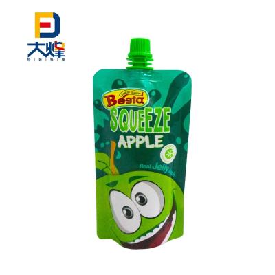 China Disposable Plastic Packaging Bag Custom Designed Stand Pouch With Spout For Fruit Juice for sale