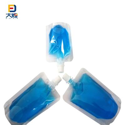 China 200ml Recyclable Clear Stand Up Transparent Spout Pouch Water Bag Spout Pouch Ready To Ship for sale