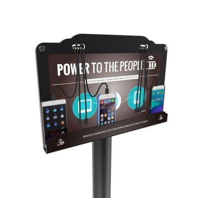 China UC-02 hot sale advertising signage stand floor shopping mall mobile phone charging station for sale