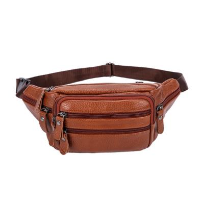 China Anti-theft manufacturers wholesale new leather men's waist bag shoulder bag fashion soft leather hip bag package for sale