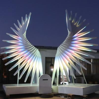 China Custom Large Angel Wings Size Mall Size Angel Wings Light Neon Sign For Other Amusement Props for sale