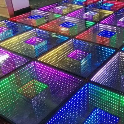 China LANDSCAPE amusement park outdoor interactive props led mirror 3d sensor pixel dance floor for sale for sale