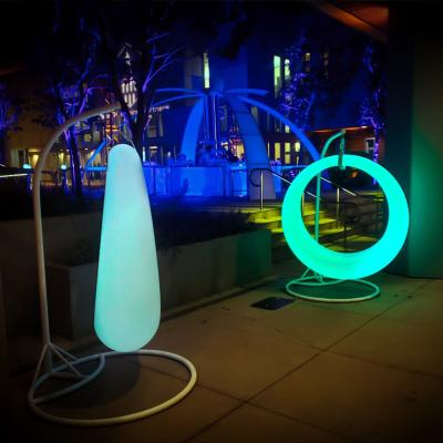 China Outdoor Rental Interactive Game Equipment Amusement Park RGB Glowing Color Changing Led Swing Chair Seat Supplier for sale