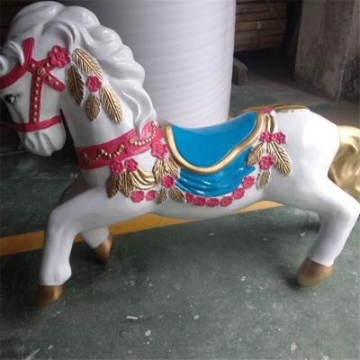 China Europe factory wholesale price FRP antique carousel horse prop figure for indoor decoration for sale