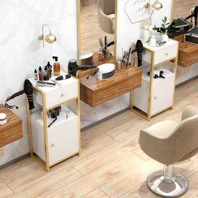 China Modern Barber Shop Hair Stylist Beauty Salon Trolley, Luxury White Gold Design Tool Cabinet, Barber Shop Tool Car for sale