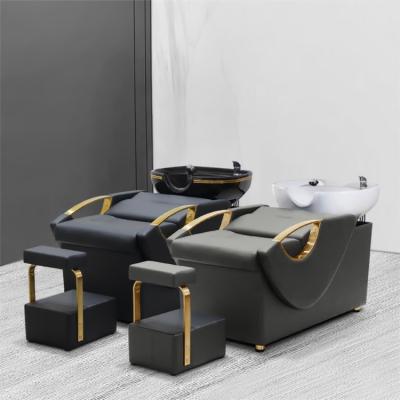 China Modern Barber Shop Equipment Chair Sink Hair Salon Bowl Hair Washing Chairs Salon Shampoo Chair for sale