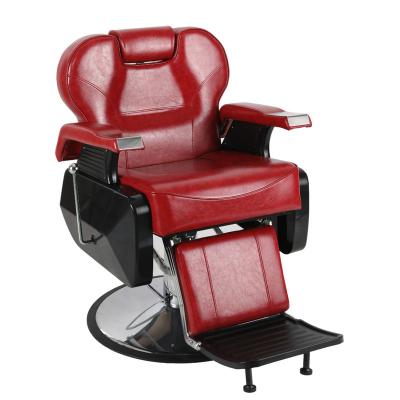 China Traditional Hydraulic Pump Extended Black Men's Salon Equipment Beauty Salon Barber Chairs for sale