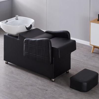 China Modern Simple Modern Living Room Black And White Chair Fashion Living Room Furniture Shampoo Chairs Shampoo Rinse Bed for sale