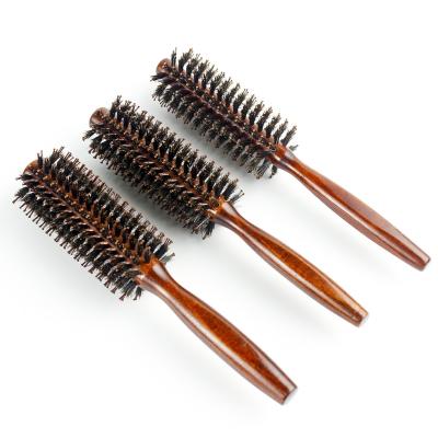 China Private Label Selection Afro Bristle Waterproof Wooden Head Massage Comb Cylindrical Hair Comb for sale