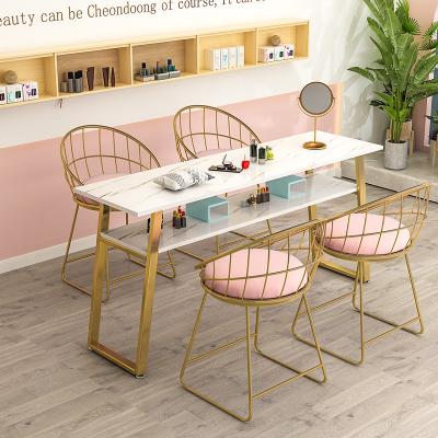 China Wholesale Modern Nail Table Salon Furniture Manicure Table Nail Station Beauty Salon Manicure Table for sale