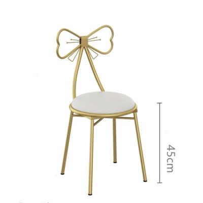 China Modern Back Vanity Girl Adorable Chair Set Optional Bowknot Manicure Rest Manicure Matching Chair for sale