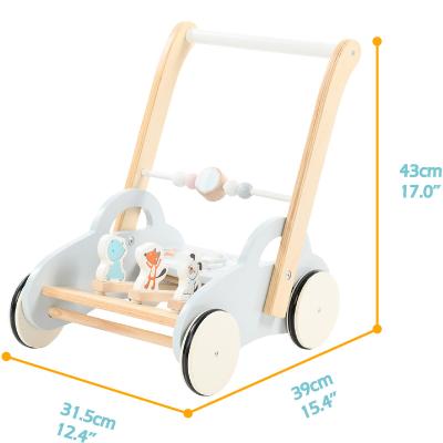 China China Supplier Reasonable Price Best Quality Wooden Walker Baby Car Toy Prevent O-legs Toys Clock Carriage Toy For Babies for sale