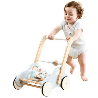 China High Quality Wooden Baby Walker Toys Baby Walkers Stroller Child Natural Wooden Toy For Baby Kids for sale