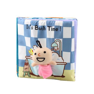 China Cognitive washable canvas eco-friendly material early education infant teaching aids cover baby cloth book for sale