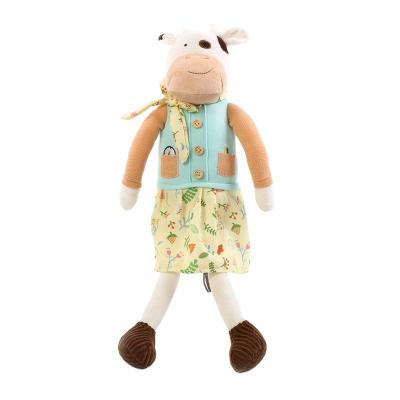 China New Style Family Stuffed Doll Cloth Doll Baby Educational Funny Cartoon Animal Rabbit Design Bull Toy Cuddly Soft Stuffed Toy for sale