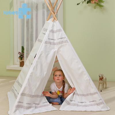 China Fashionable Soft Toy Children Bite Kids Play Tent Premium White Wooden Indoor Teepee for sale