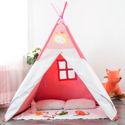 China Premium Soft Customizable Outdoor Kids Style Toy Princess Pink Kids Play Tent Teepee for sale