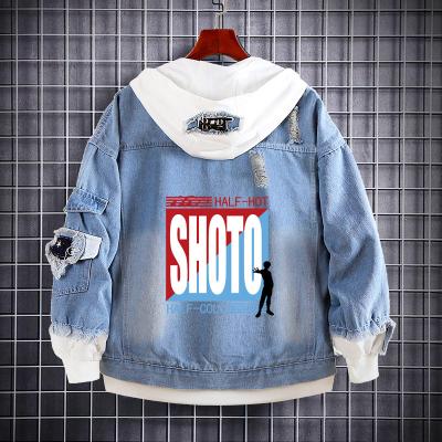 China High Quality Custom Cotton QUICK DRY LOGO Ripped Design Vintage Denim Plus Size Coat Embroidered Loose Label Jacket For Men And Women for sale