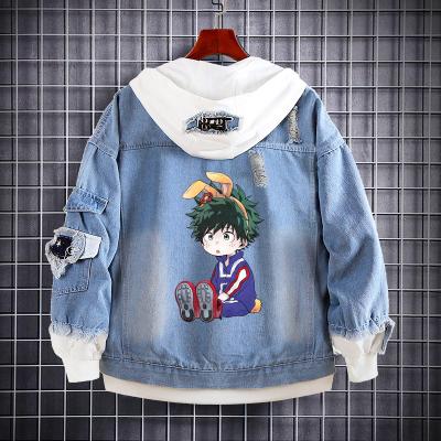 China High Quality Custom Cotton QUICK DRY LOGO Ripped Design Vintage Denim Plus Size Coat Embroidered Loose Label Jacket For Men And Women for sale