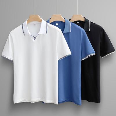 China Business 100% Cotton Men's Custom Size Anti-wrinkle Quality Quality LOGO Golf Polo Shirt Embroidered Plain Short Sleeve Casual T-shirts for sale