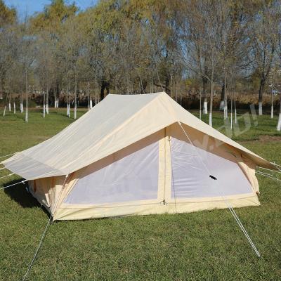 China Large Cabin Family Cabin Canvas Camping Tent 4 Person Straight Tying Type Waterproof Teepee Tent Home Tent for sale