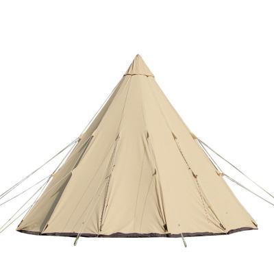 China Straight Tying Type 5 Meter Luxury Teepee Large Tent Outdoor Glamping Camping Teepee Tent For Sale for sale