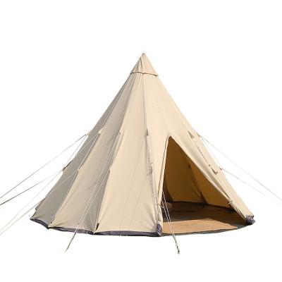 China Straight Tether Type 2018 New Design Popular Round Teepee Tent Canvas Teepee Tent 5m For Adults Party for sale