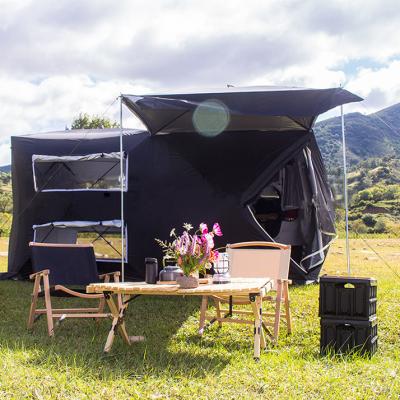 China Straight Tie Type Outdoor Portable Connectable Awning Camper Rear Tent For Suv Van Camping Tents Manufacturers for sale