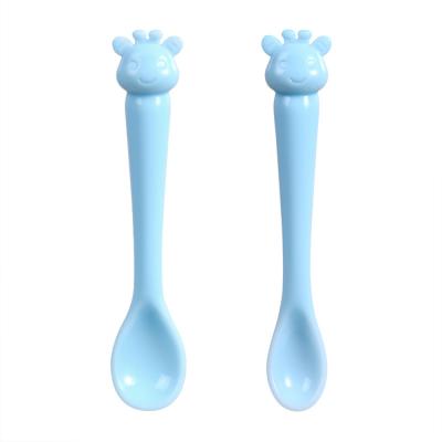 China New Design BPA Baby Spoon Silicone Utensils Small Spoon Baby Food Grade Organic Baby Spoons for sale