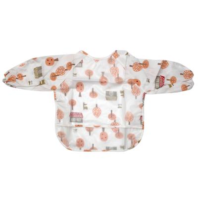 China Antibacterial Waterproof Baby Bib Apron Long Sleeve Art Smock For Kids Chest Baby Feeding Bibs for sale