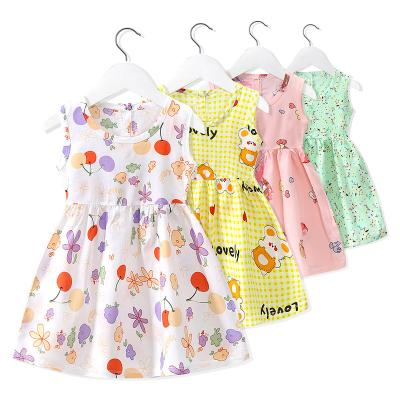 China Thailand Style Sustainable Summer 1-5 Years Old Cheap Floral Baby Dress For Infant Flower Loose Kids Casual Clothes for sale