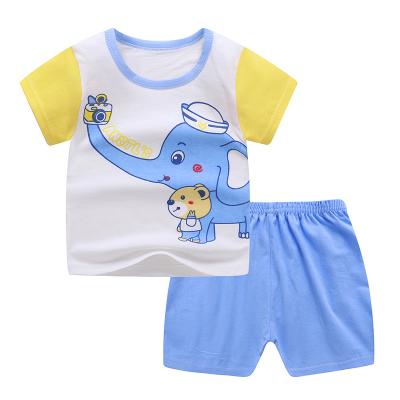 China Chinese Style Cartoon Elephant Baby Boy 0-6 Years Old Clothing Set 2pcs Cotton Baby Costume for sale