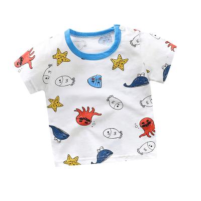 China 2022 Custom 100% Anti-Shrink Cotton Kids Baby Boy T-shirts Logo Printing Kids Short Sleeve for sale