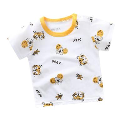 China 2022 summer children's fashion printing baby cotton T-shirt children's anti-shrink clothing Korea new style boys and girls for sale