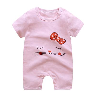 China 100% Cotton Newborn Cozy Soft Funny Boy and Girl Striped Rompers Cotton Baby Clothes Organic Sleepsuit Clothing Romper for sale