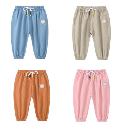 China New Style Summer Breathable Children's Boys And Girls' Lantern Pants 2022 Kids Wide Leg Foam Cotton Beach Pants for sale