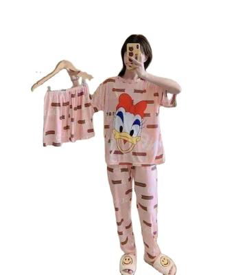 China Autumn New Thin Cartoon Printed Women's Financial Exercise Homewear Casual Female Pajamas QUICK DRY Cute Long Sleeve Sleepwear for sale